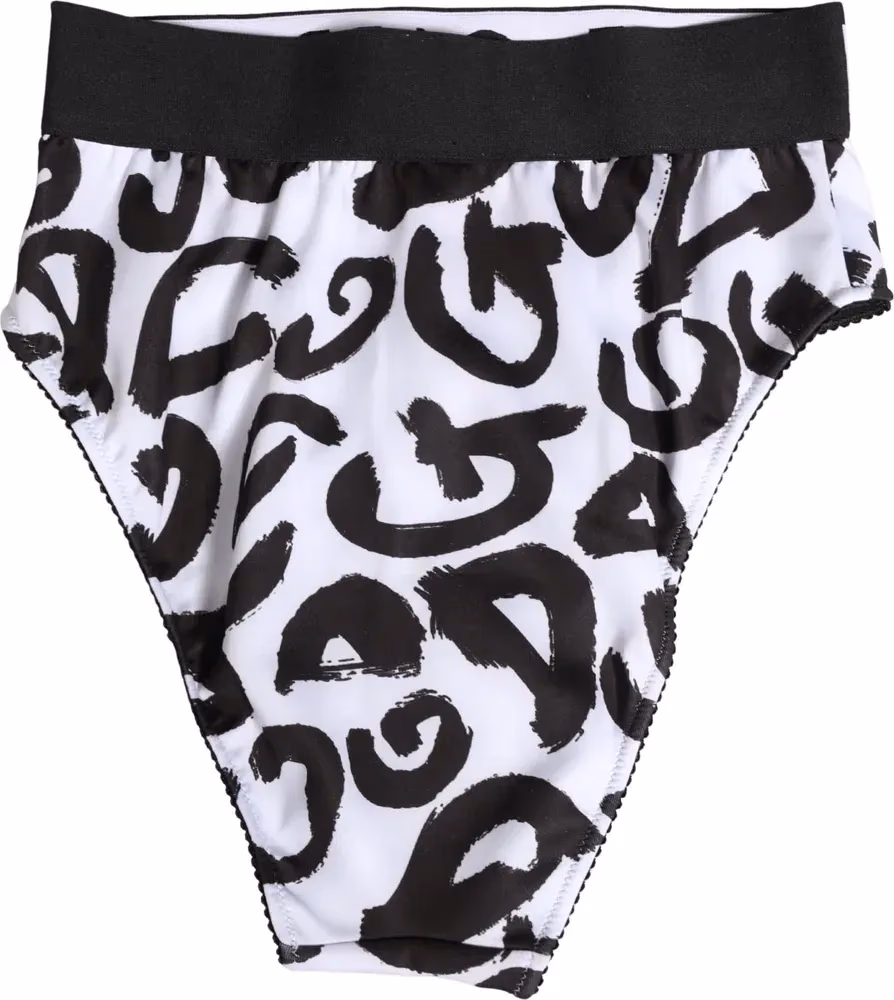 Black White Graphic Logo High Brief Underwear