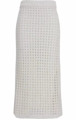 White Cotton Midi Skirt