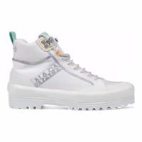 White Fabric Chunky Sneakers 1