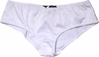 White Silk Stretch Mid Waist Brief Panty Underwear 1