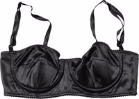 Black Semi-Pad Underwire Balconette Bra Underwear 3
