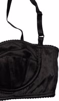 Black Semi-Pad Underwire Balconette Bra Underwear 1