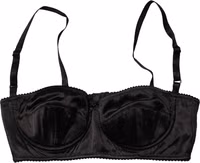 Black Semi-Pad Underwire Balconette Bra Underwear 5