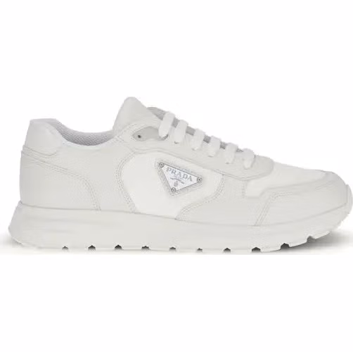 White Recycled Polyamide Athletic Sneakers