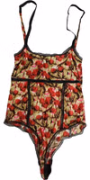 Multicolor CherryPrint Lace Bodysuit Underwear 2