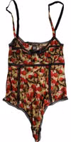 Multicolor CherryPrint Lace Bodysuit Underwear 3