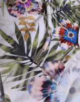 White Floral Print Strapless One-Piece Swimsuit Swimwear 1