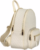 Beige Polyurethane Women's Backpack with Adjustable Straps 3