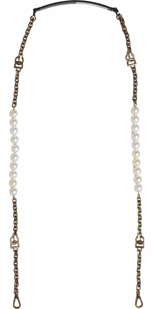 Black Leather Gold Chain Bag Accessory Shoulder Strap