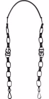 Black Leather Silver Chain Bag Accessory Shoulder Strap 1