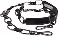 Black Leather Silver Chain Bag Accessory Shoulder Strap 3