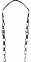 Black Leather Gold Chain Bag Accessory Shoulder Strap 1