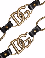 Black Leather Gold Chain Bag Accessory Shoulder Strap 2