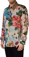 Multicolor Floral Animal Print Collared Shirt 4