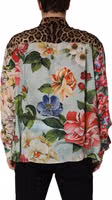 Multicolor Floral Animal Print Collared Shirt 5