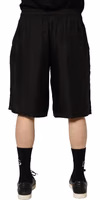 Black Silk Drawstring Men Bermuda Shorts 2
