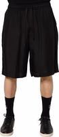 Black Silk Drawstring Men Bermuda Shorts 4