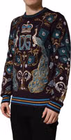 Bordeaux Cashmere Crown Embroidered Sweater 3