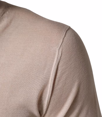 Beige Cashmere V-neck Men Pullover Sweater