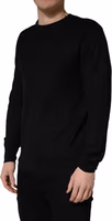 Black Crew Neck Long Sleeve Pullover Sweater 4