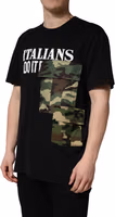Black Camouflage Graphic Cotton Crewneck T-shirt 1