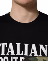 Black Camouflage Graphic Cotton Crewneck T-shirt 3