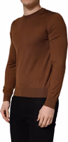 Brown Cashmere Men Crew Neck Pullover Sweater 3