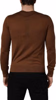 Brown Cashmere Men Crew Neck Pullover Sweater 4