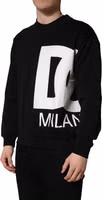 Black Logo Milano Cotton Sweatshirt Sweater 4