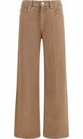 Brown Cotton Straight-Leg Jeans 1