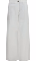White Cotton Casual Pants 1