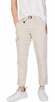 Beige Cotton Cargo Pants 1
