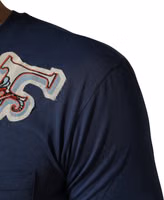 Navy Blue Cotton Graphic Crew Neck T-shirt 1