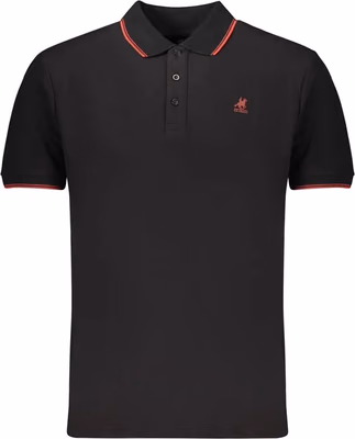 Black Cotton Men Polo