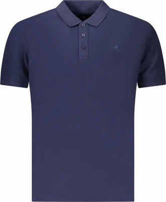 Blue Cotton Men's Polo Shirt