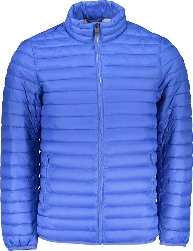 Blue Polyamide Men Jacket