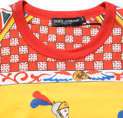 Multicolor Carretto Print Crew Neck T-shirt