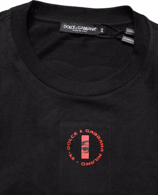 Black Cotton Jersey Logo Patch Crew Neck T-shirt