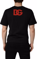 Black Cotton Jersey Logo Patch Crew Neck T-shirt 5