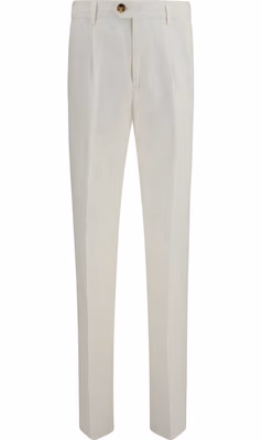 White Linen Casual Pants
