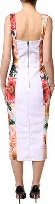 Multicolor Floral Print Viscose Sheath Dress