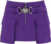 Purple Viscose Mini Skirt 1