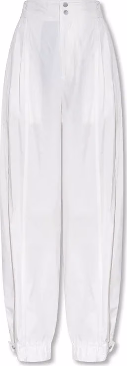 White Cotton Casual Pants