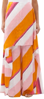 Multicolor Silk Casual Pants 2