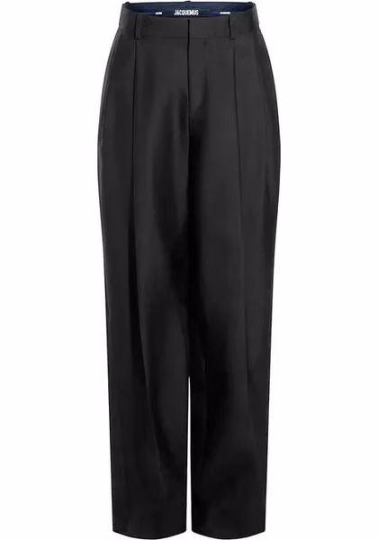 Black Silk Flared Pants