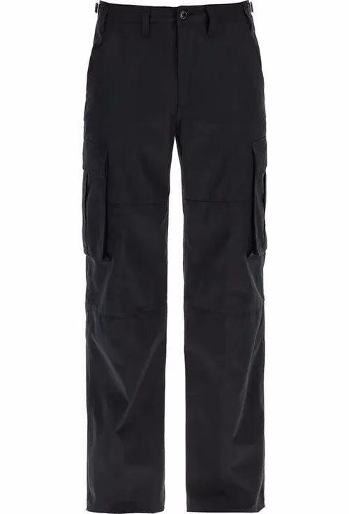 Black Cotton Cargo Pants