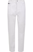 White Cotton Cargo Pants 1