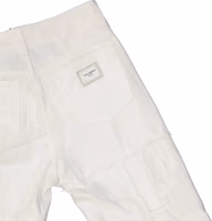 White Cotton Cargo Pants 3