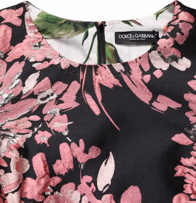 Multicolor Floral Brocade A-line Mini Dress