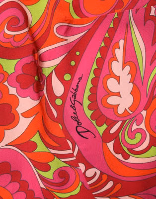 Red Paisley Floral Print Sheath Midi Dress